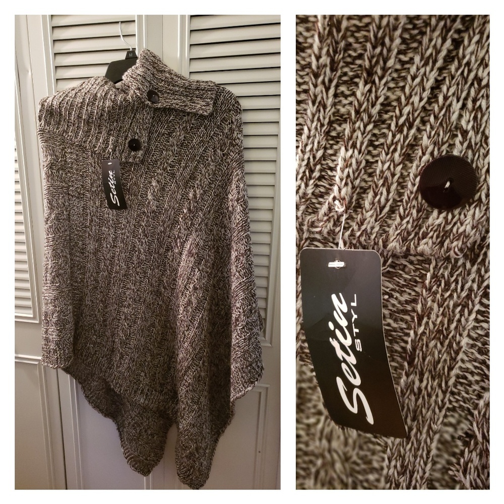 NWT Poncho/shawl with sleeves